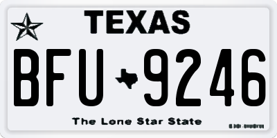 TX license plate BFU9246
