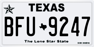 TX license plate BFU9247