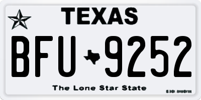 TX license plate BFU9252