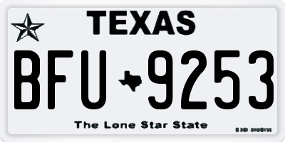 TX license plate BFU9253
