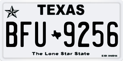 TX license plate BFU9256