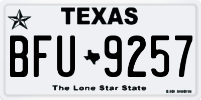 TX license plate BFU9257