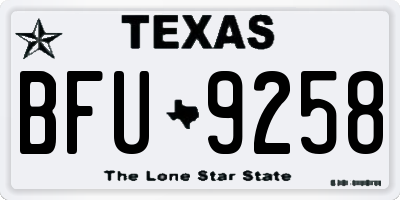 TX license plate BFU9258