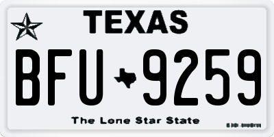 TX license plate BFU9259