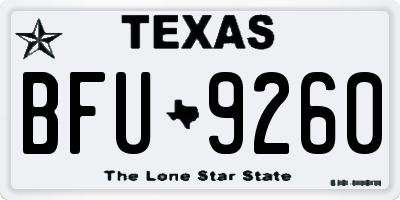 TX license plate BFU9260