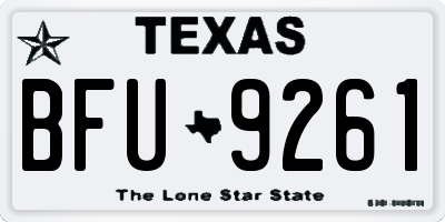TX license plate BFU9261