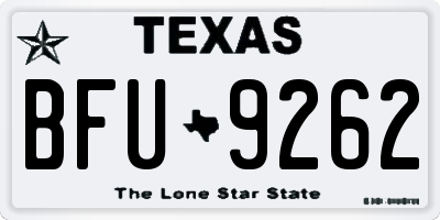 TX license plate BFU9262
