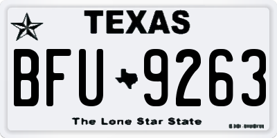 TX license plate BFU9263