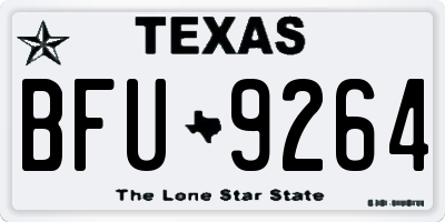 TX license plate BFU9264