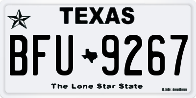 TX license plate BFU9267