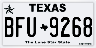 TX license plate BFU9268