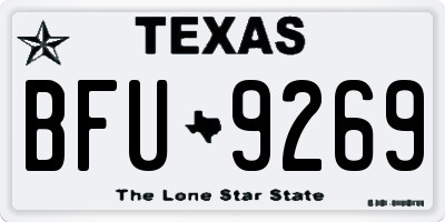 TX license plate BFU9269