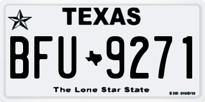 TX license plate BFU9271