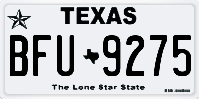TX license plate BFU9275