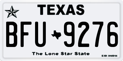TX license plate BFU9276