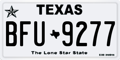 TX license plate BFU9277