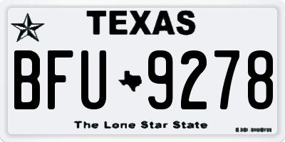 TX license plate BFU9278