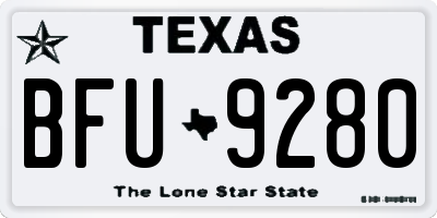 TX license plate BFU9280
