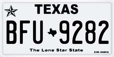 TX license plate BFU9282