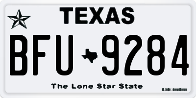 TX license plate BFU9284