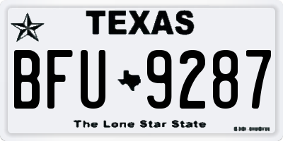 TX license plate BFU9287