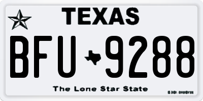 TX license plate BFU9288