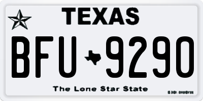 TX license plate BFU9290