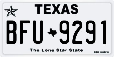 TX license plate BFU9291