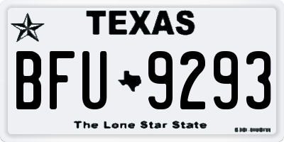 TX license plate BFU9293