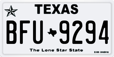 TX license plate BFU9294