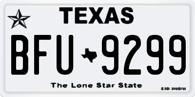 TX license plate BFU9299