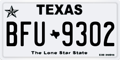 TX license plate BFU9302