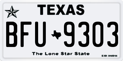 TX license plate BFU9303