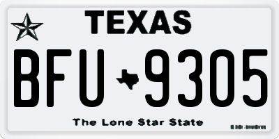 TX license plate BFU9305