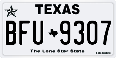 TX license plate BFU9307