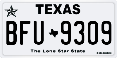 TX license plate BFU9309