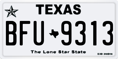 TX license plate BFU9313