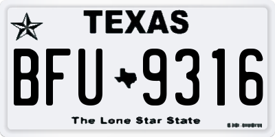 TX license plate BFU9316