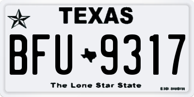 TX license plate BFU9317