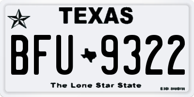 TX license plate BFU9322