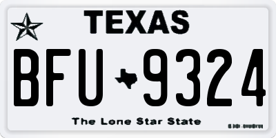 TX license plate BFU9324
