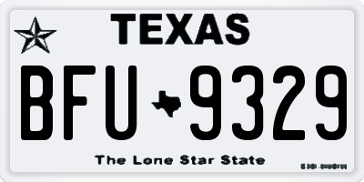 TX license plate BFU9329