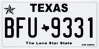 TX license plate BFU9331