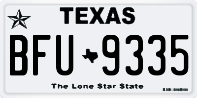 TX license plate BFU9335