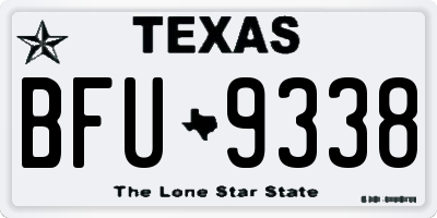 TX license plate BFU9338