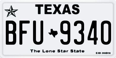 TX license plate BFU9340