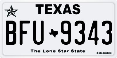 TX license plate BFU9343