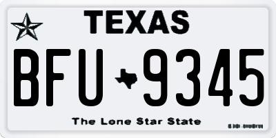 TX license plate BFU9345