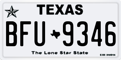 TX license plate BFU9346