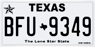 TX license plate BFU9349